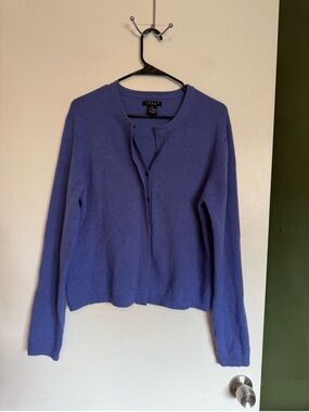 Grace cashmere purple blue button front cashmere cardigan size XL